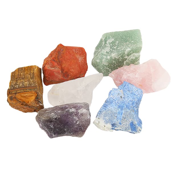 7 stk. Chakra Sten Sæt 7 Farver Farverige Rå Chakra Sten Krystal Sten Sæt til Healing Meditation