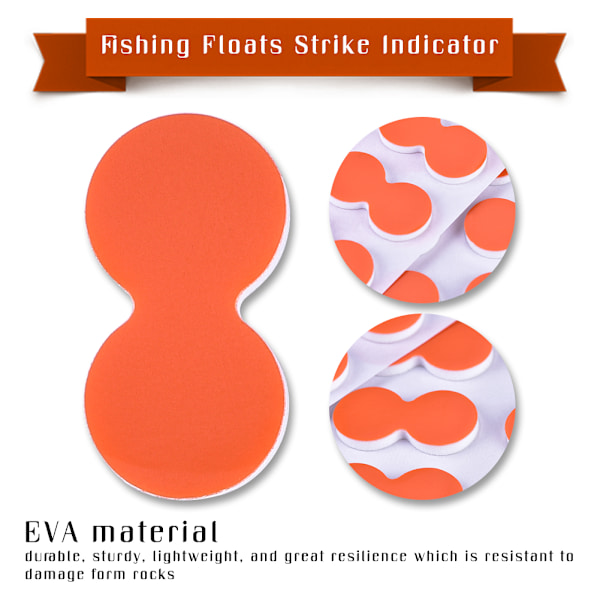 EVA Fluefiskeri flåd Strike Indicator Tackle tilbehør - 24 stk (orange)
