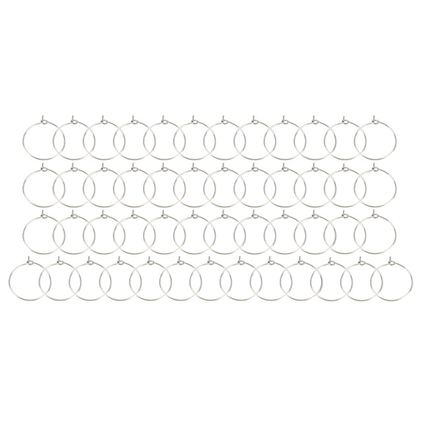50 stk. 20 mm Bulk Hoop Øreringe i Rustfrit Stål DIY Anti Allergi Vinglas Ringe Smykkefremstilling Bryllup Fødselsdagsfest
