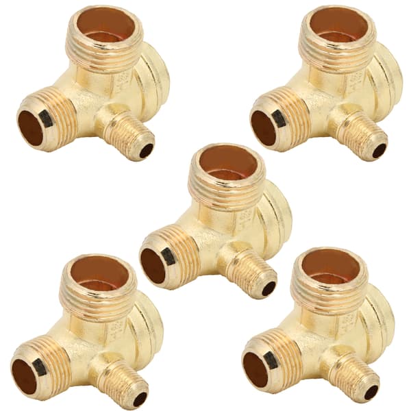5 stk. Luftkompressor Kontrollventil 1-veis 1/2x3/8x10 Avfasing Sink Legering Små Luftpumpe Tilbehør