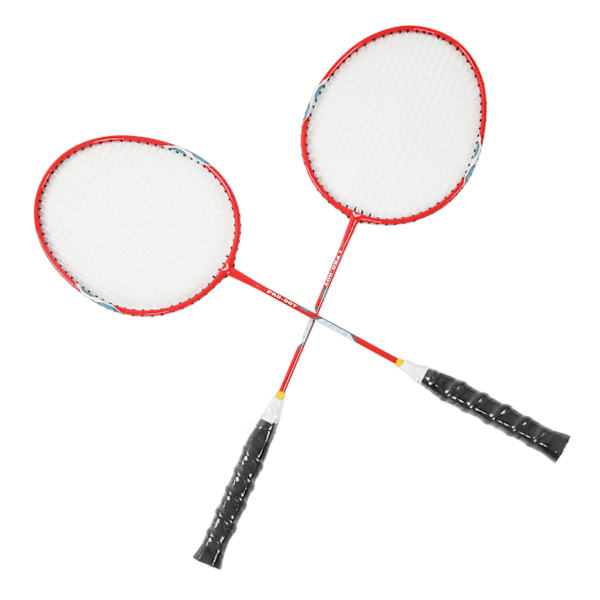 2 stk. Badmintonketsjer Ferroalloy Integreret Primær Badmintonketsjer med Nylon Håndtag Rød