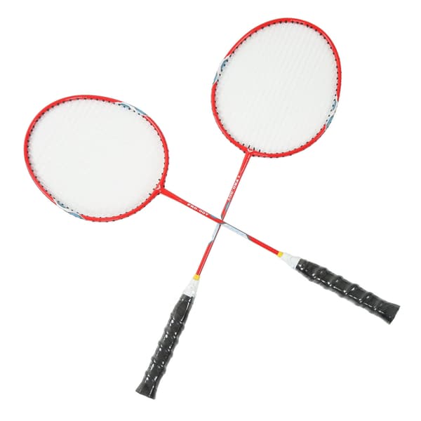 2 stk badmintonracketer i ferrolegering, integrert primær badmintonracket med nylonhåndtak, rød