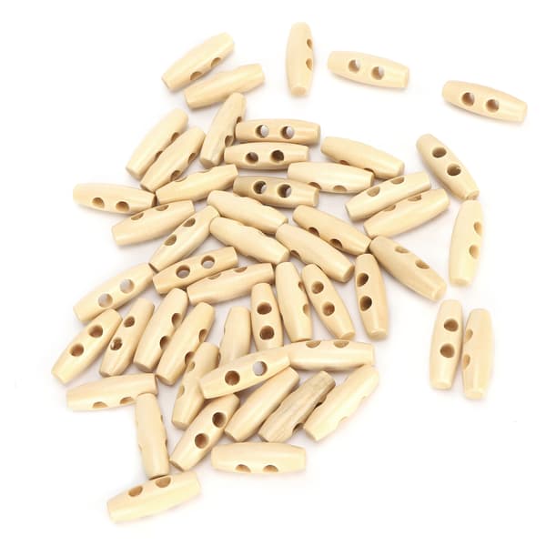 50 st knappar olivformade gräddfärgade träknappar klädsömnadstillbehör 30 mm