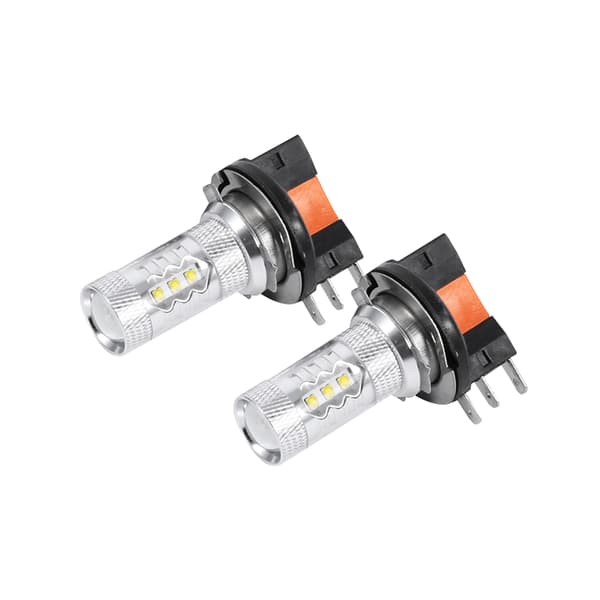 2 stk/1 par hvite 80W H15 LED-pærer billys lampe frontlykter