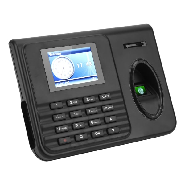 Oppmøte Machine Time Clock 2,4-tommers fargeskjerm Biometri Fingeravtrykk Passord Innsjekking Ut 100‑240VEU Plugg