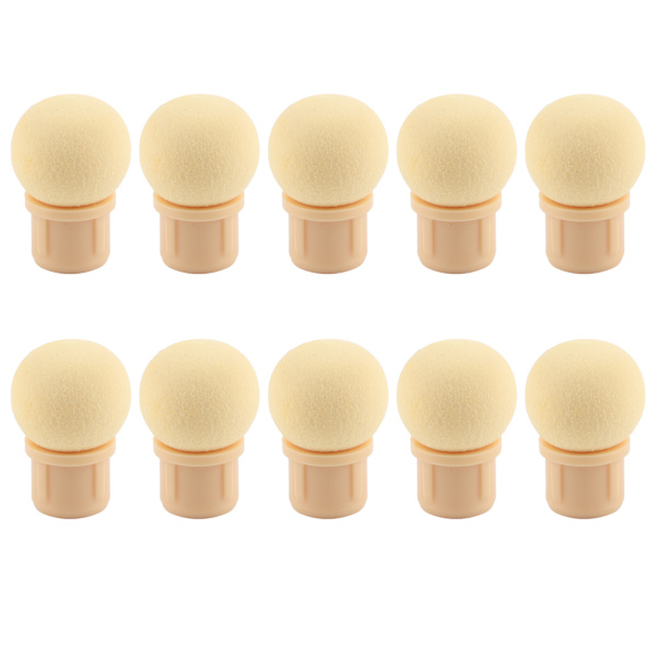 10 st utbytbart svamphuvud för glitterpulver prickpenna Pensel Nail Art Tool (rund ände)