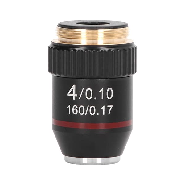 Akromatisk mikroskopobjektiv 4X høj forstørrelseslinse 20,2 mm interfacegevind standard RMS