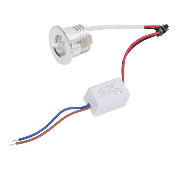 Mini indbygget COB-spotlight Stabil varmeafledning LED indbygget loftspot 3W Sølv lampehus AC85‑265V Positivt hvidt lys 6000K