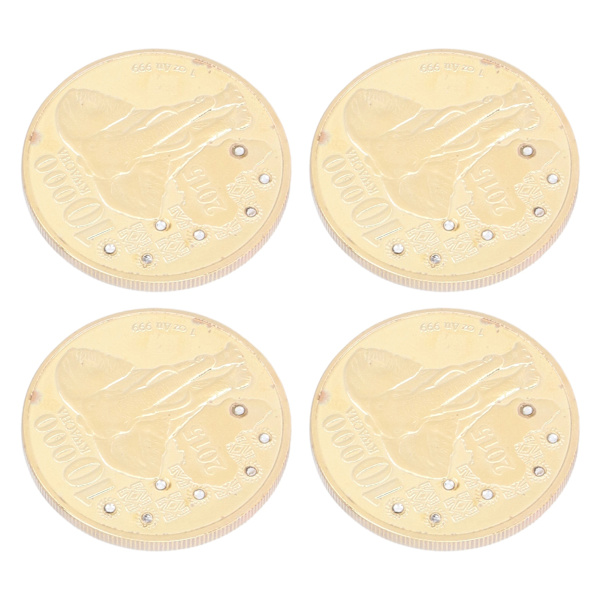 4 sæt Mindemønter 4 cm/1,6 tommer Diameter Zink Legering Materiale Elegant Stil Kompakt Individuel Samleobjekt Gave