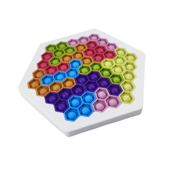 Hexagon Push Bubble Sensorisk Legetøj Autisme Særlige Behov Stressaflastende Silikone Dekompression Legetøj Vaskbart Byggeklods Puslespil til Børn