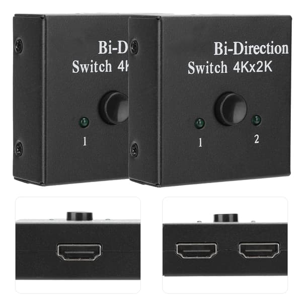 2 stk. HDMI Bi-Direction Switch Converter Switcher Splitter Hub HDCP 2x1 1x2 ind/ud