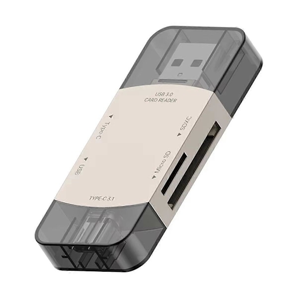 6-i-1 OTG SD-kortlæser Type-c 3.1 til USB-adapter B
