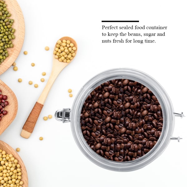 Kaffebeholder i rustfrit stål Vakuumforseglet opbevaringsbeholder til sukker tebønne (1100 ml)
