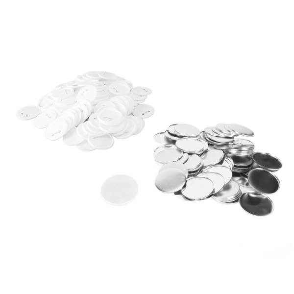 100 sett Blank Button Badge Parts Sett for Button Making Machine DIY Rund Form Rustproof Button Making Supplies 75mm/3.0in