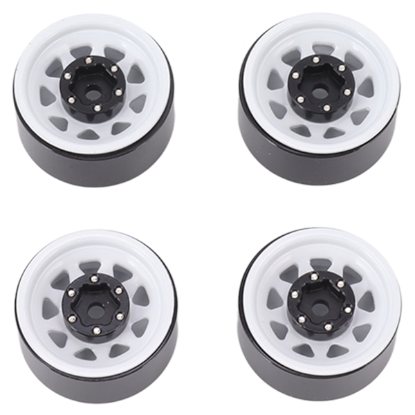 4 st Beadlock-hjul 1 tum djupt spår Universal för Traxxas ATV RC Bildelar med skruvar Vit