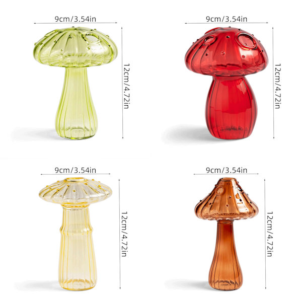 Nordisk hem glas svamp vas, aromaterapi flaska dekorativ prydnad Gul Yellow