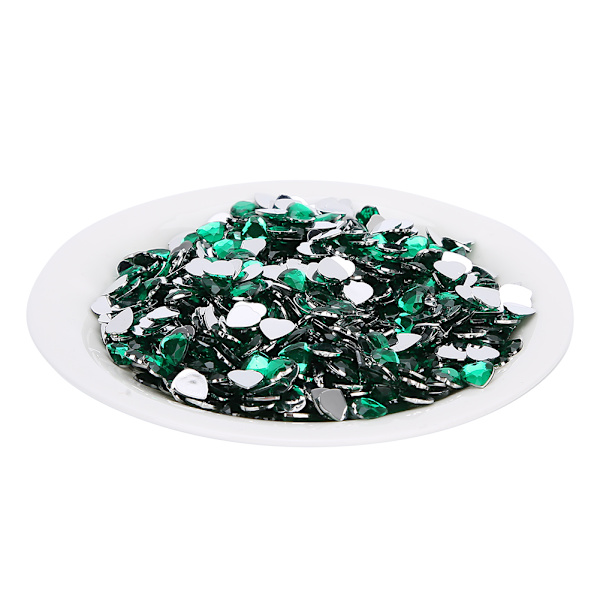 1000 st Point Back Rhinestones DIY Bröllop Smycken Kläder Armband Tillbehör 8mm Grön