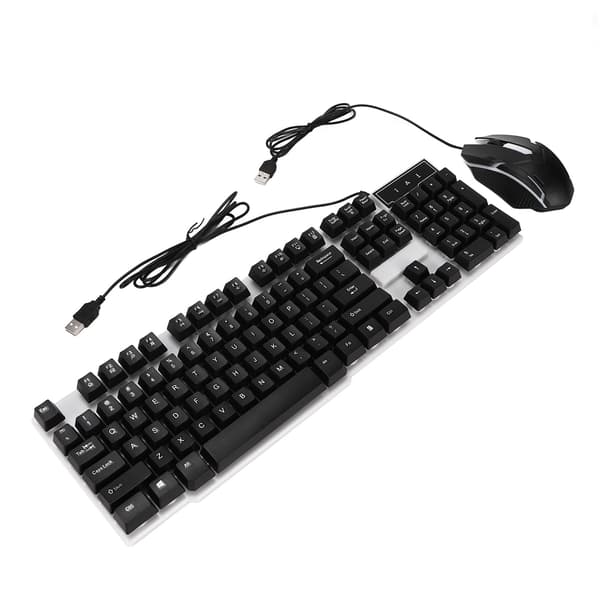 104 Tasters Keyboard Mouse Sæt Baggrundslys USB Farverig Ergonomisk Stabilt Baggrundsbelyst Keyboard Mouse Combo