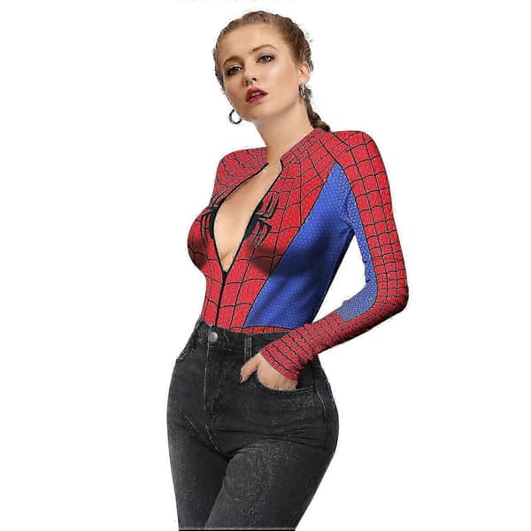 Spiderman Leotard Bodysuit til Kvinder, Halloween Spider Cosplay Kostume Bodysuit style 4 S