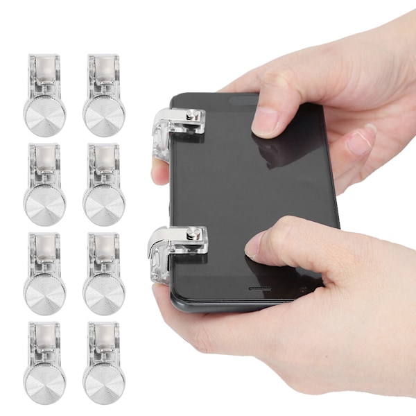 8 stk. R11 Four Six Fingers Assistant Button Mobil Skyte Trigger Controller for PUBGSølv