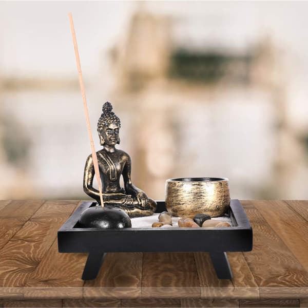 Buddha-statue telys røkelsesholder hjemmedekorasjonsgave