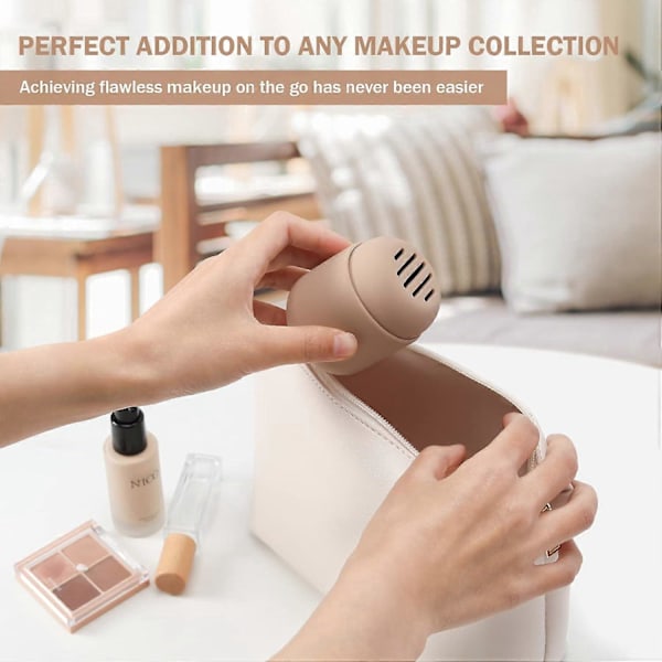 2 stk. Makeup Svampeholder, Silikone Rejse Beauty Svampe Etui, Kosmetisk Ansigts Blender Tørringsbeholder (BLENDER IKKE INKLUDERET) Kaki
