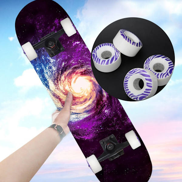 4 stk 55x33 mm PU dobbelt skæv skateboard skate skating hjul Brush Street 85A MS2406