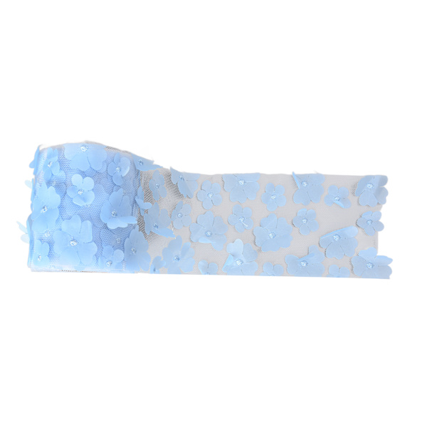 Blommor Tulle Rullar 8cm 10yd Utsökt Ljus Vacker DIY Flexibel Bred Applikation Tulle Rulle Spole TygLjusblå