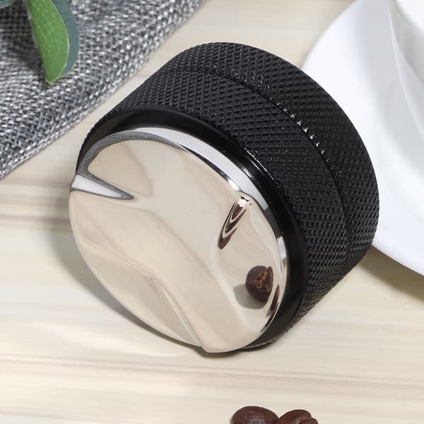 Kaffetamper i rustfrit stål, højdejusterbar fordeler, nivelleringsværktøj, tilbehør 58 mm sort