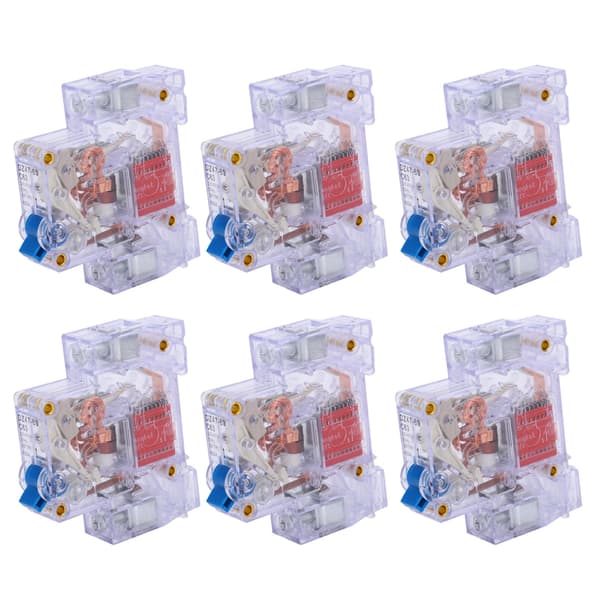 12 stk. DZ47‑63 1P 6‑63A Transparent afbryder MCB luftafbryder kredsløbsbeskyttelse