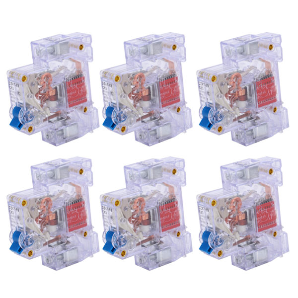 12 stk DZ47‑63 1P 6‑63A Transparent effektbryter MCB luftbryter kretsbeskyttelse