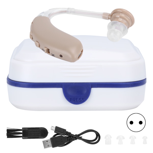 Bluetooth digital laddningsbar hörapparat Klarljudsförstärkare för dålig lyssning 100‑240VEU Plug Hudfärg