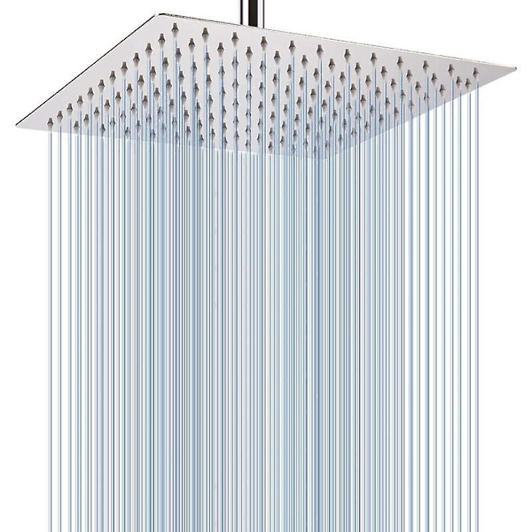 Dusjhode med antikalk, vannbesparende dusjhode med 10\" rustfritt stål tut, polert kromfinish, firkantet