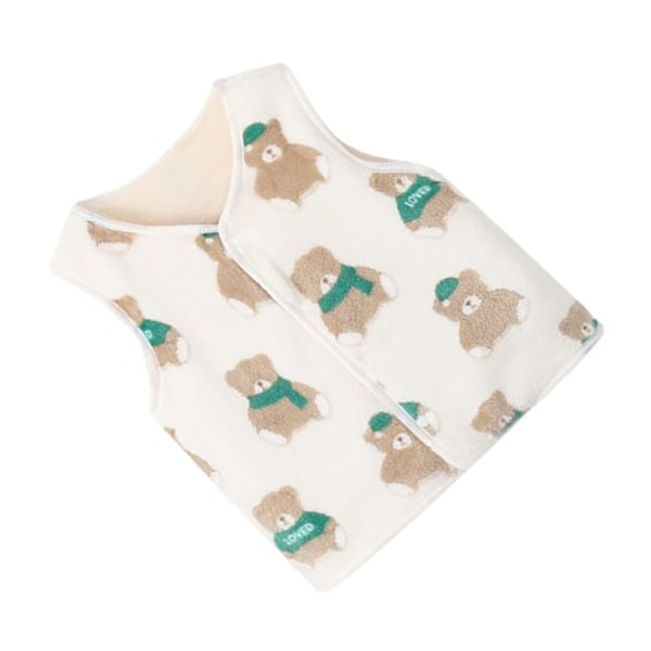 Lasten talvi liivi pitää lämpimänä sarjakuva karhu kuvio kaksoiskerrokset paksuuntunut fleece liivi kylmille päiville valkoinen 110cm