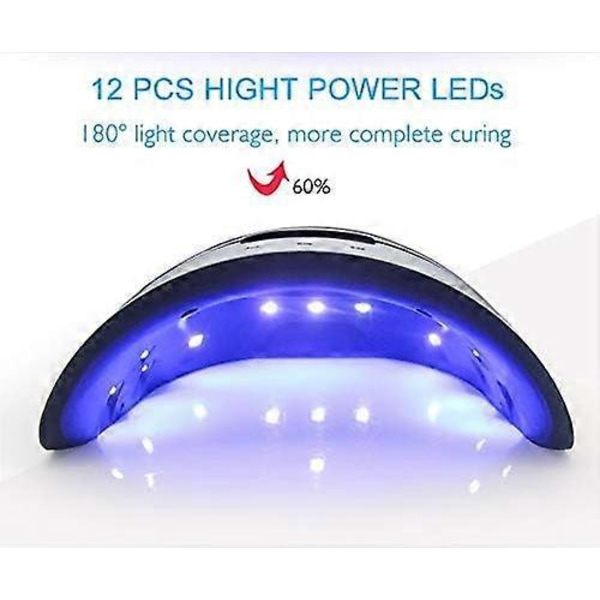LED UV Nagel Lampor för Gel Nagellack Nagel Torkare Härdningslampa med 3 Timers Auto Sensor LED Digital Display USB-kontakt Lätt att Bära