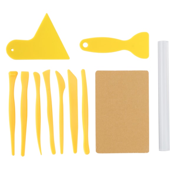 11 stk. lerredskaber Akryl Mud Stick Rubbing Clay Board Carving Scraper Craft Tools til børn