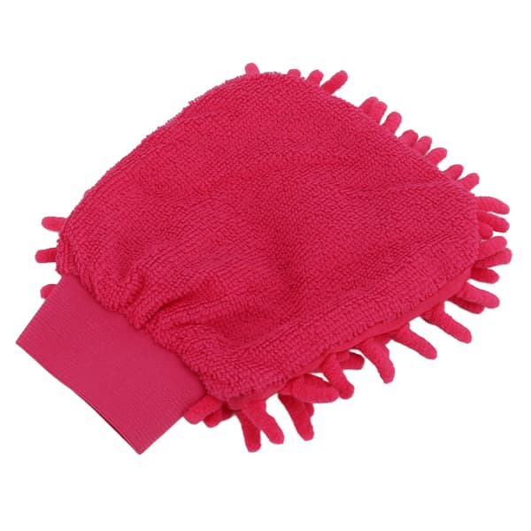 Bilvaskehandske Ridsefri Dobbeltsidet Chenille Pink Blød Vaskehandske til Køretøjsrengøring