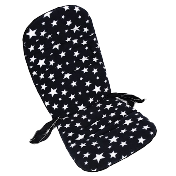 Baby klapvogn pude blød flanel stjernemønster universel baby trolley indkøbsvogn pude sort