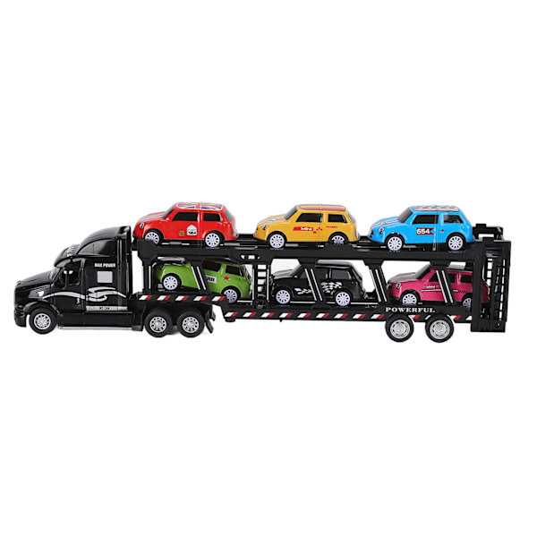 1:48 Biler Transport Lastebil Leke Modell Legering Avtakbar Seks Biler Barn Transport Kjøretøy Simulering Modell for 3 År Gamle + (Svart )