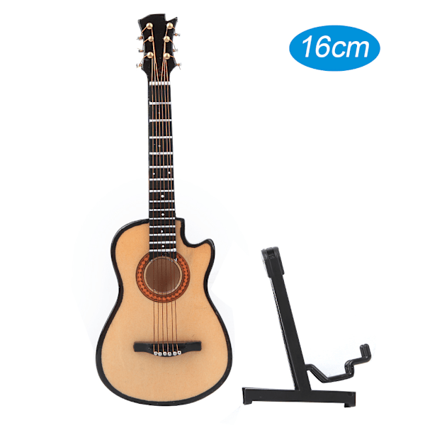 Miniatyr akustisk klassisk gitarmodell Mini tre gitar skrivebordsdekorasjon gaver 16cm