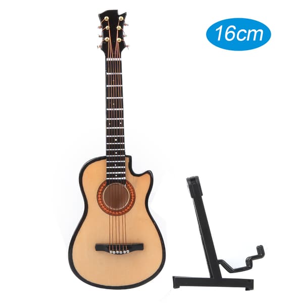 Miniatyr Akustisk Klassisk Gitarr Modell Mini Trägitarr Skrivbordsdekoration Presenter 16cm
