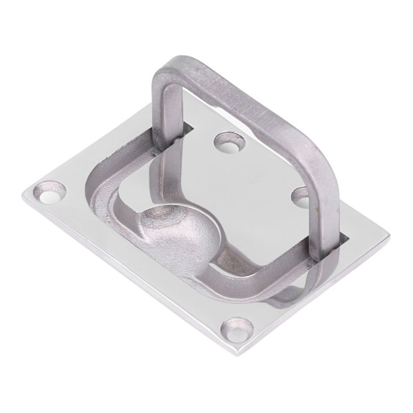 Båtringluke Pull Flush Lift Deck Deksel Håndtak Marine 316 rustfritt stål speil Square76x56mm