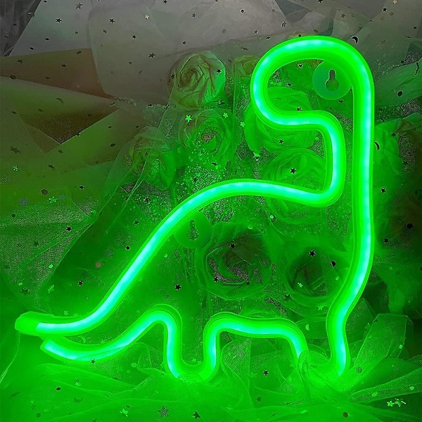 Dinosaurus Neon LED -neonvalokyltit Neonlamppu Dinosaurus USB/Paristokäyttöinen Neon Yövalo Värikäs LED Neonlamppu Seinäkoriste Kotiin Baariin Häihin