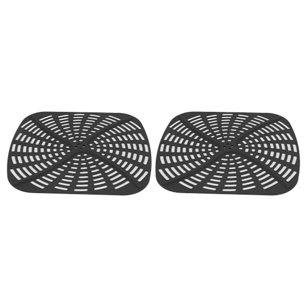 2 st återanvändbara silikonfritösfoder, reptåliga silikonfodermattor för Ninja Foodi AG301 fritös, svart