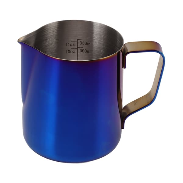 Mælkeskummerkande kande rustfrit stål 350 ml skummer damperkop med skala til kaffebrygning blå