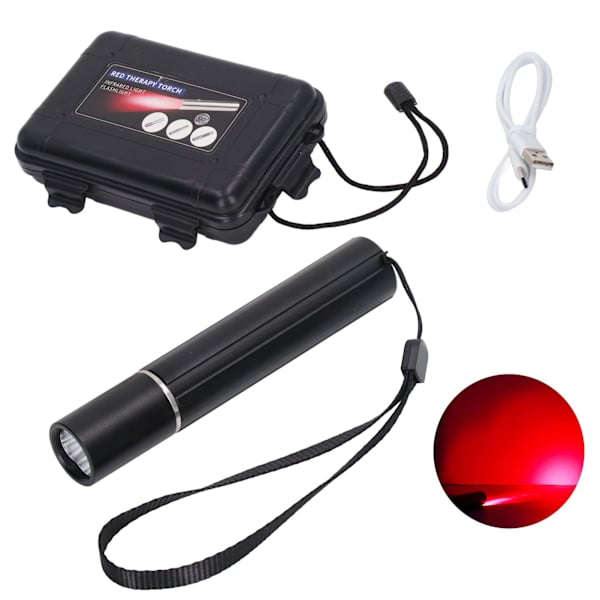 LED-terapilampe i aluminiumlegering 2200mah 9W oppladbar håndholdt lampe 630nm 660nm 850nm rød infrarød lommelykt