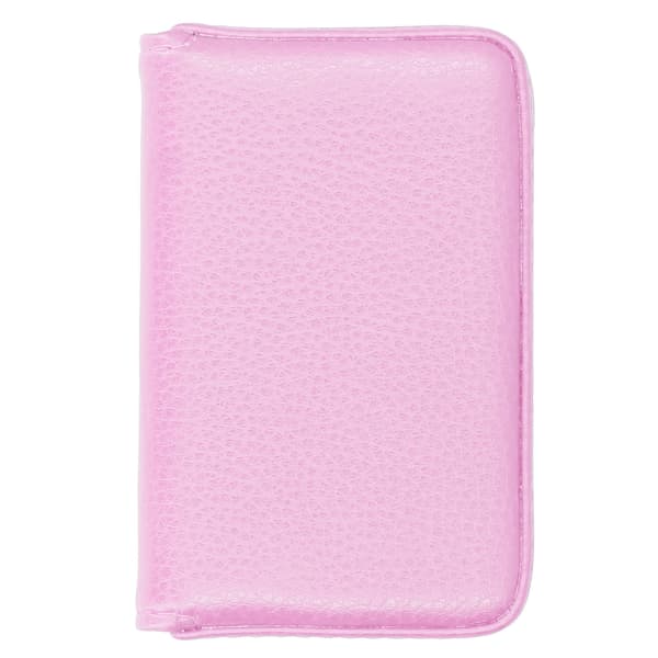 Visittkortmappe med magnetisk spenne Bærbar navnekortholder Gave til menn kvinner Rosa 001#