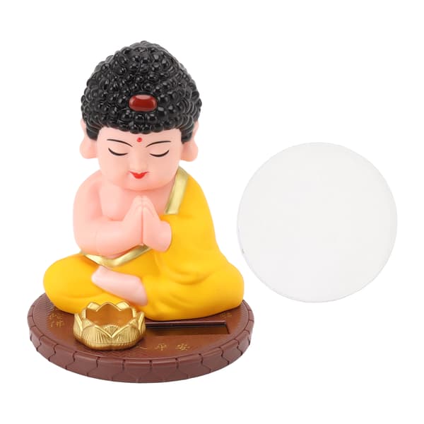 Munkedekoration Auto Nikkende Buddha Statue Figur med Solpanel til Hjemmebilpynt