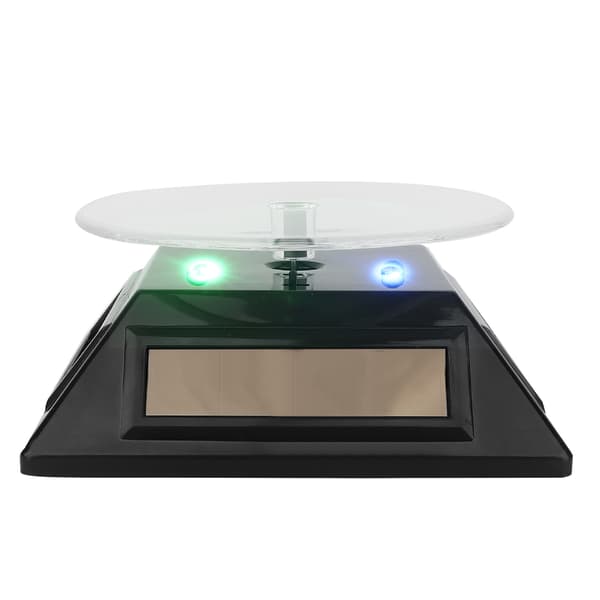 LED Lys Roterende Solenergi Smykker Ur Telefon Display Makeup Holder Stativ