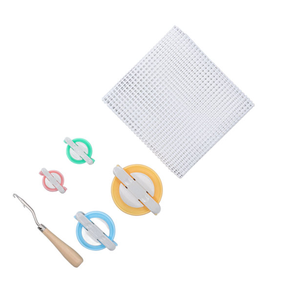 Matthaknätssats Hållbar mesh Punch Nål Gridning Tyg Stickning vävstol Spärrkrok Matta Mesh Kit